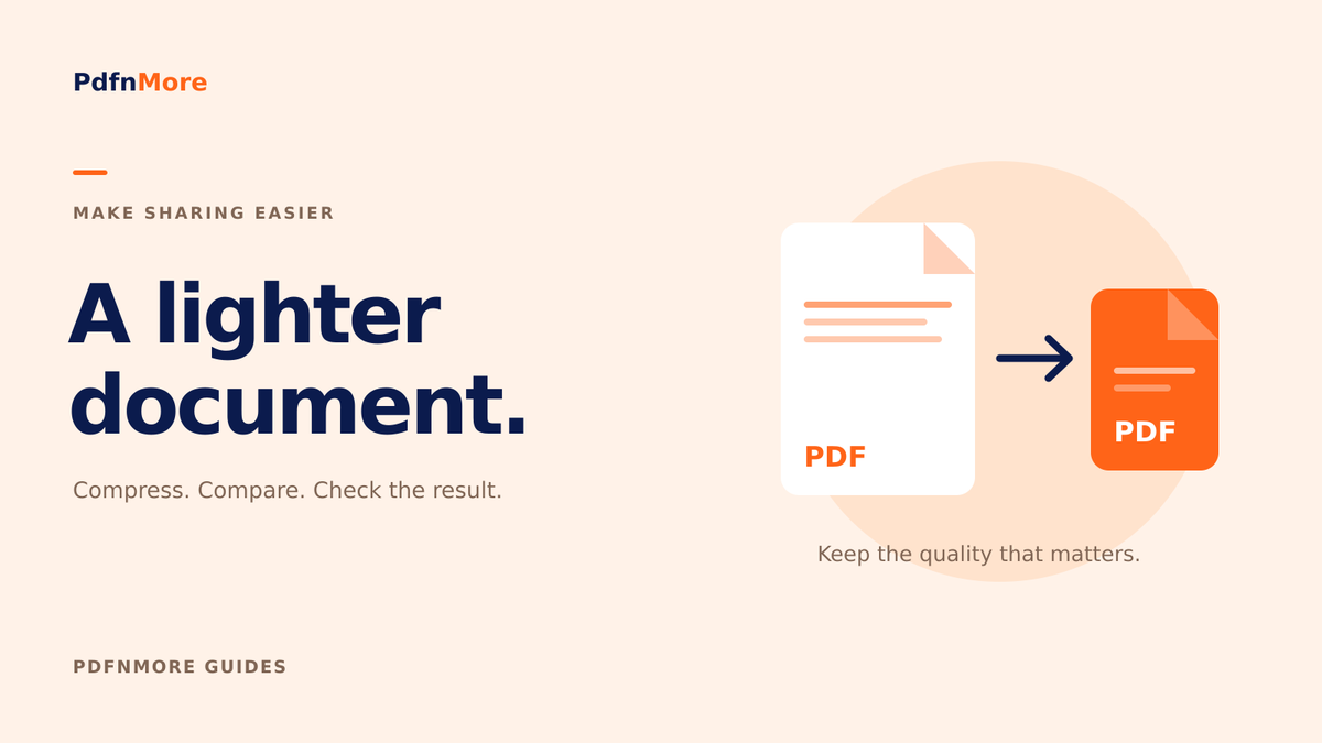 A large PDF document points to a smaller PDF beside the words A lighter document.